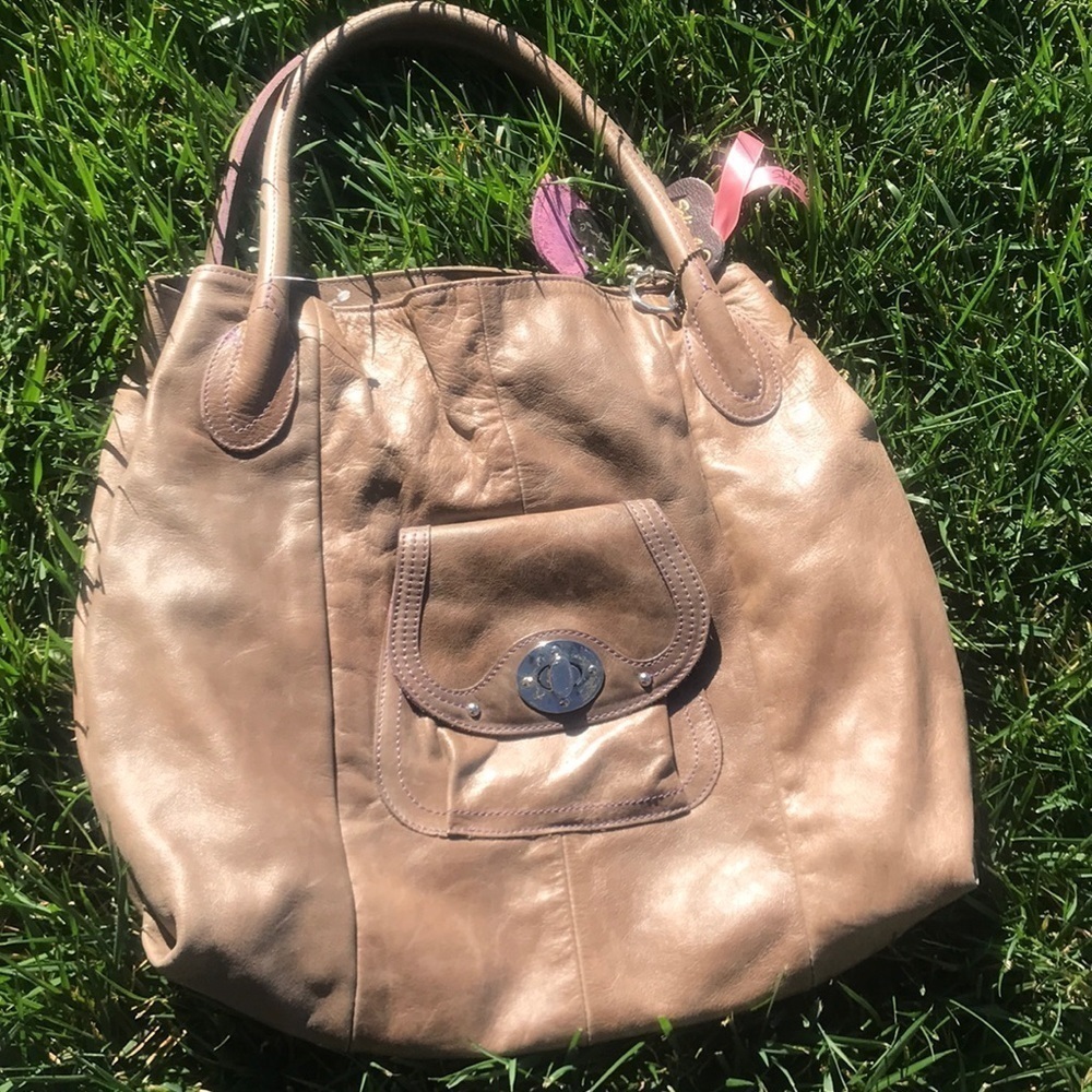 Sofia C Leather Bag Satchel Hobo Boho Shoulder Ba… - image 1